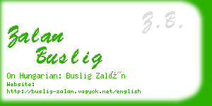 zalan buslig business card